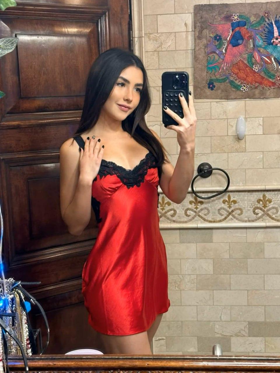 Andrea Botez Sexy Nightgown Lingerie Set Leaked