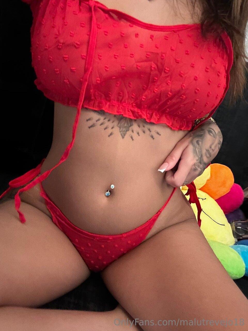 Malu Trevejo Sexy See-Through Red Outfit OnlyFans Models Set Leaked